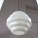 Mid-Century Italian Brass and Opaline Glass Pendant Lamp