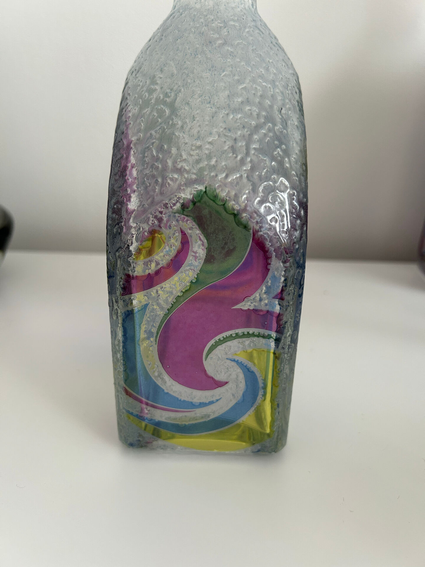 Rare vintage carafe bottle by Luigi Bormioli Italy - Model "Spirale"