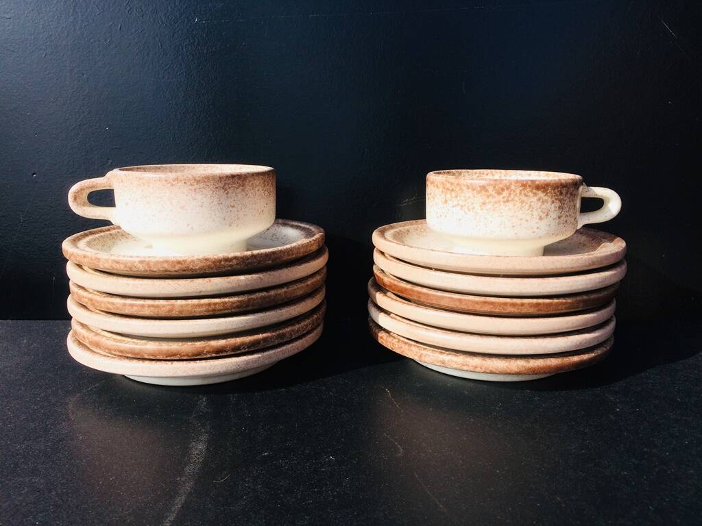 Tea service. Fat Lava. Brutalist. Vintage 60s.