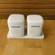 Salt & pepper shaker + genevieve lethu plate porcelain france vintage