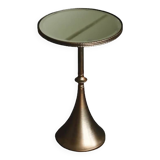Table basse ronde en verre miroir de luxe légère, table d'appoint rétro pour salon