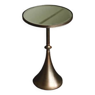 Table basse en verre miroir rond de luxe léger, table d'appoint rétro pour salon