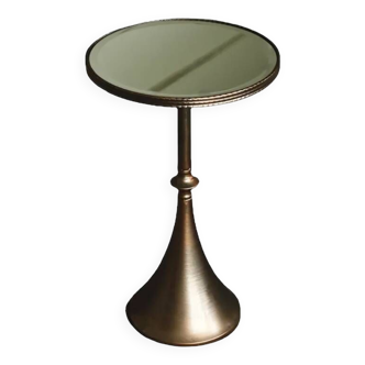 Table basse ronde en verre miroir de luxe légère, table d'appoint rétro pour salon