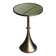 Light Luxury Round Mirror Glass Coffee Table, Retro Side Table for Living Room