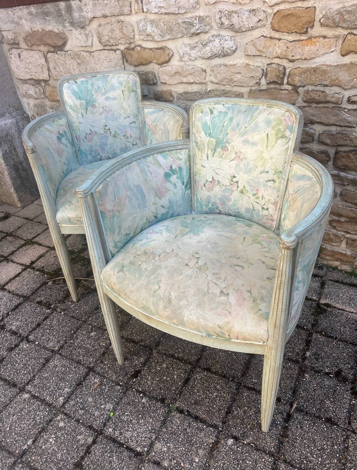 Art Deco armchair pair