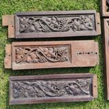 Lot de boiseries anciennes en chêne sculpté - style gothique XIXe