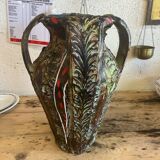 52cm Large vase with handle Signed Santi