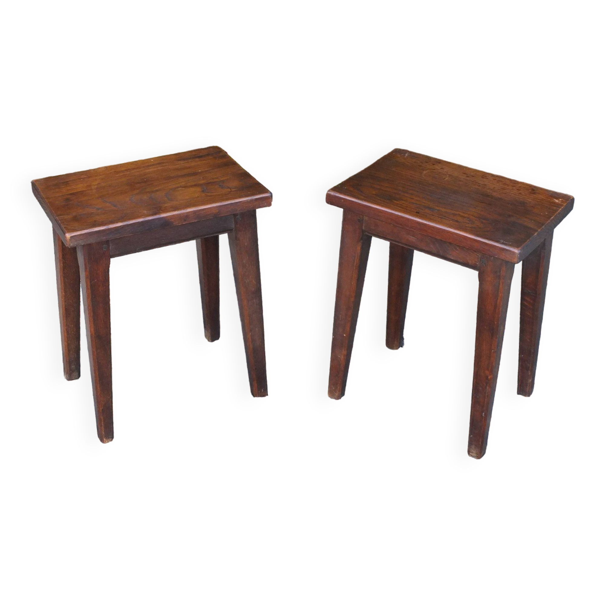 Pair of 60s oak stools or end tables