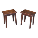 Pair of 60s oak stools or end tables