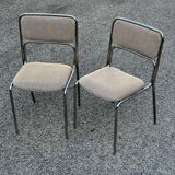 1970s designer chairs in metal and fabric