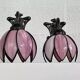 Pair of Tiffany style iron and glass leg wall lights