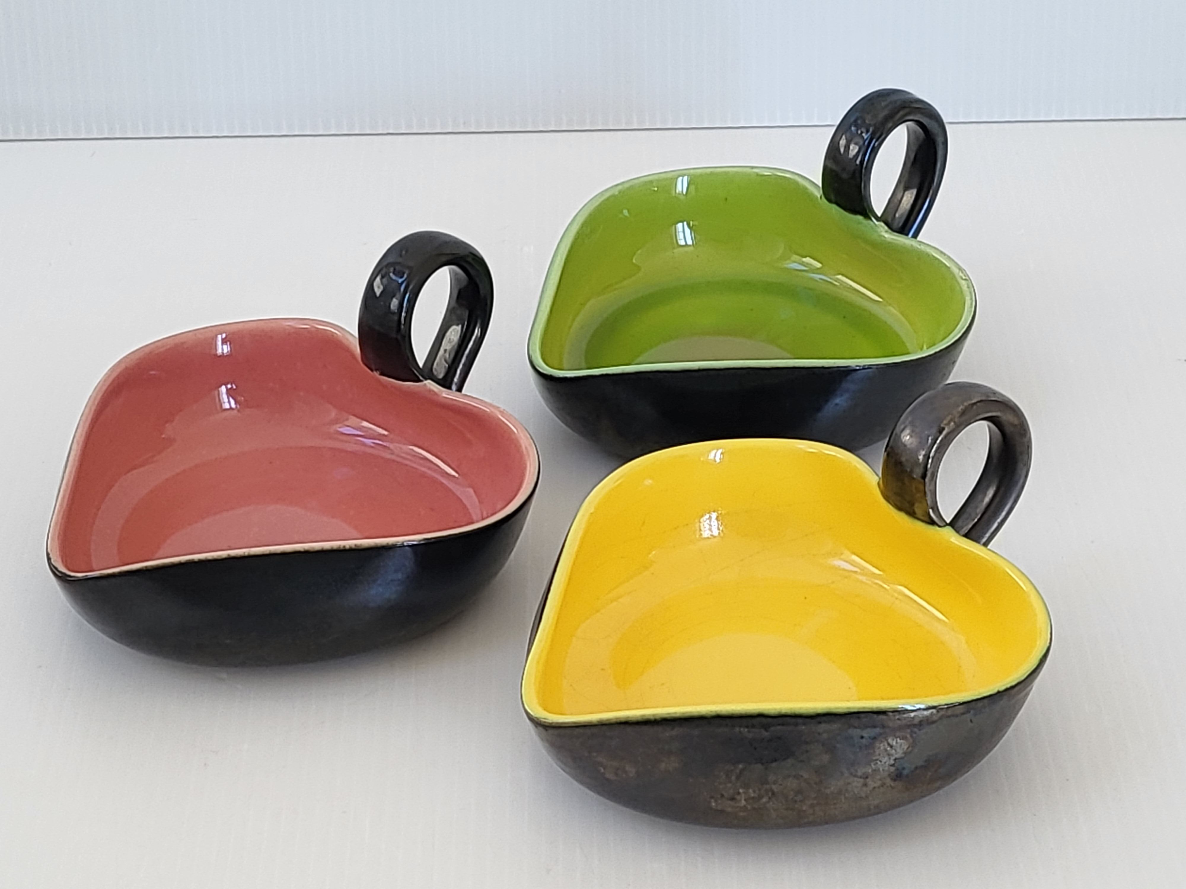 Suite of 3 vintage pocket trays 1950