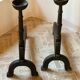 Pair of andirons called Landiers in cast iron 19th century.
