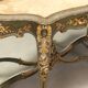 Ancient baroque console with a wooden mirror, Italy, late 19th century.
