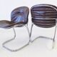 Rima Sabrina set of 4 leather dining chairs by Gastone Rinaldi