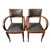 Paire De Fauteuils Bridges Art Déco