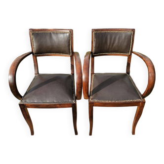 Paire De Fauteuils Bridges Art Déco