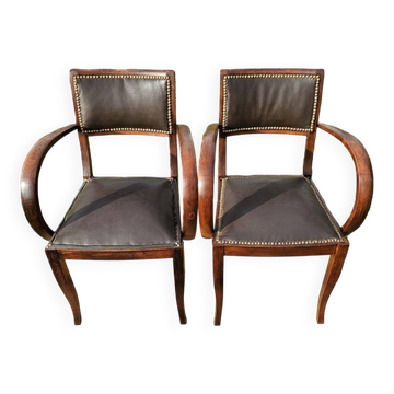 Paire De Fauteuils Bridges Art Déco