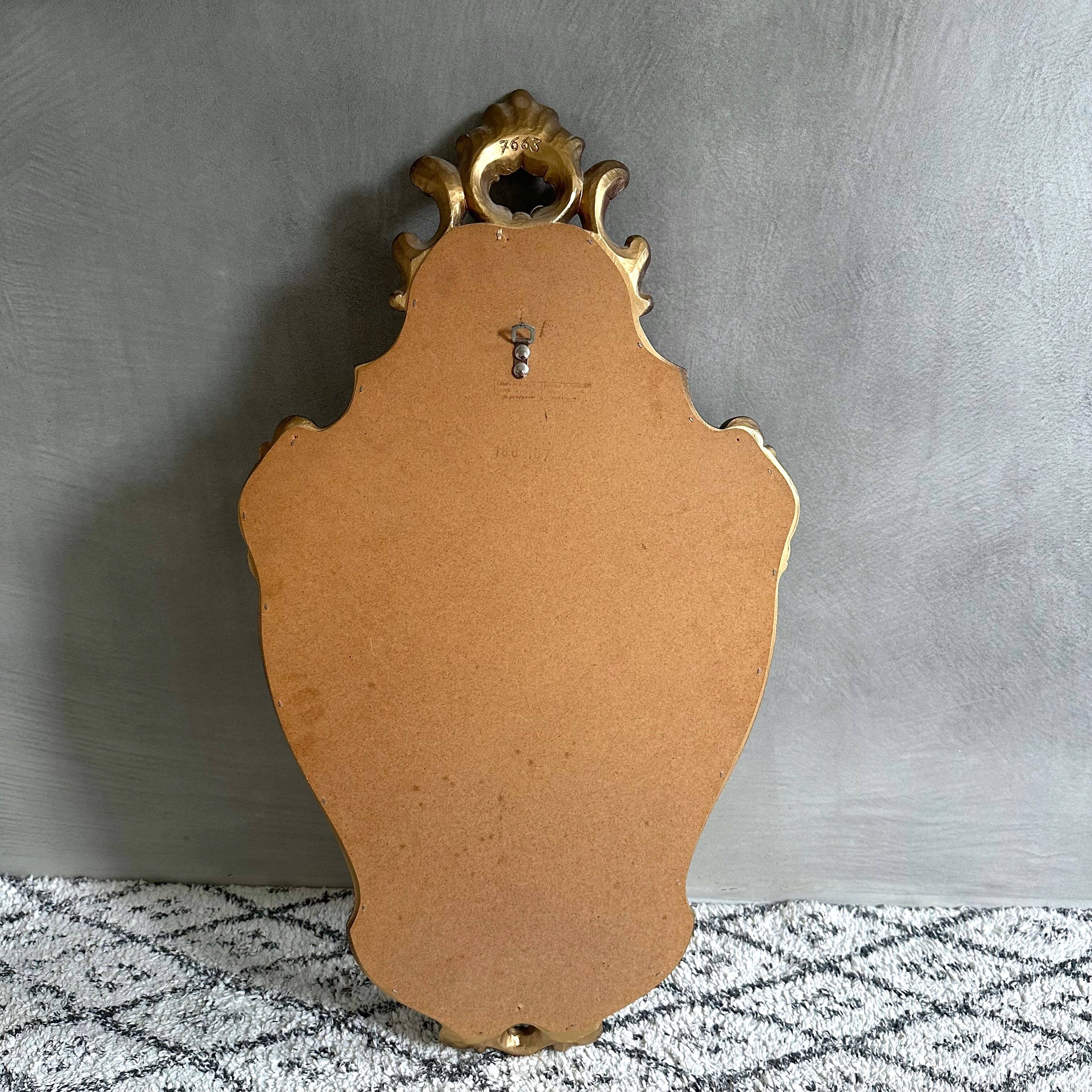 Antique wall mirror, baroque mirror, gold wooden mirror