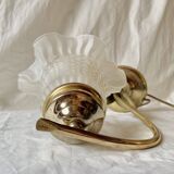 Old brass accent lamp in the shape of a flower