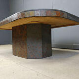 Brutalist slate stone coffee table, 1980s