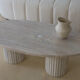 Calypso oval coffee table - natural travertine