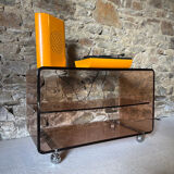 Smoked Plexiglas coffee table by Michel Dumas for Roche Bobois, 1970.