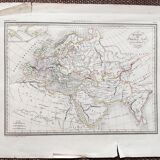 Old map of Europe, geography of the Middle Ages - 1836