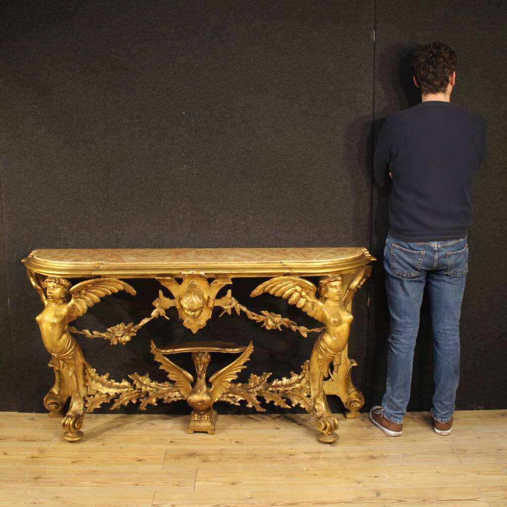 20th century gilded Italian console
