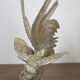Pair of silver brass roosters