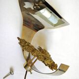 Gilded bronze and brass wall lamp, 1970