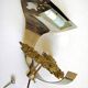 Gilded bronze and brass wall lamp, 1970
