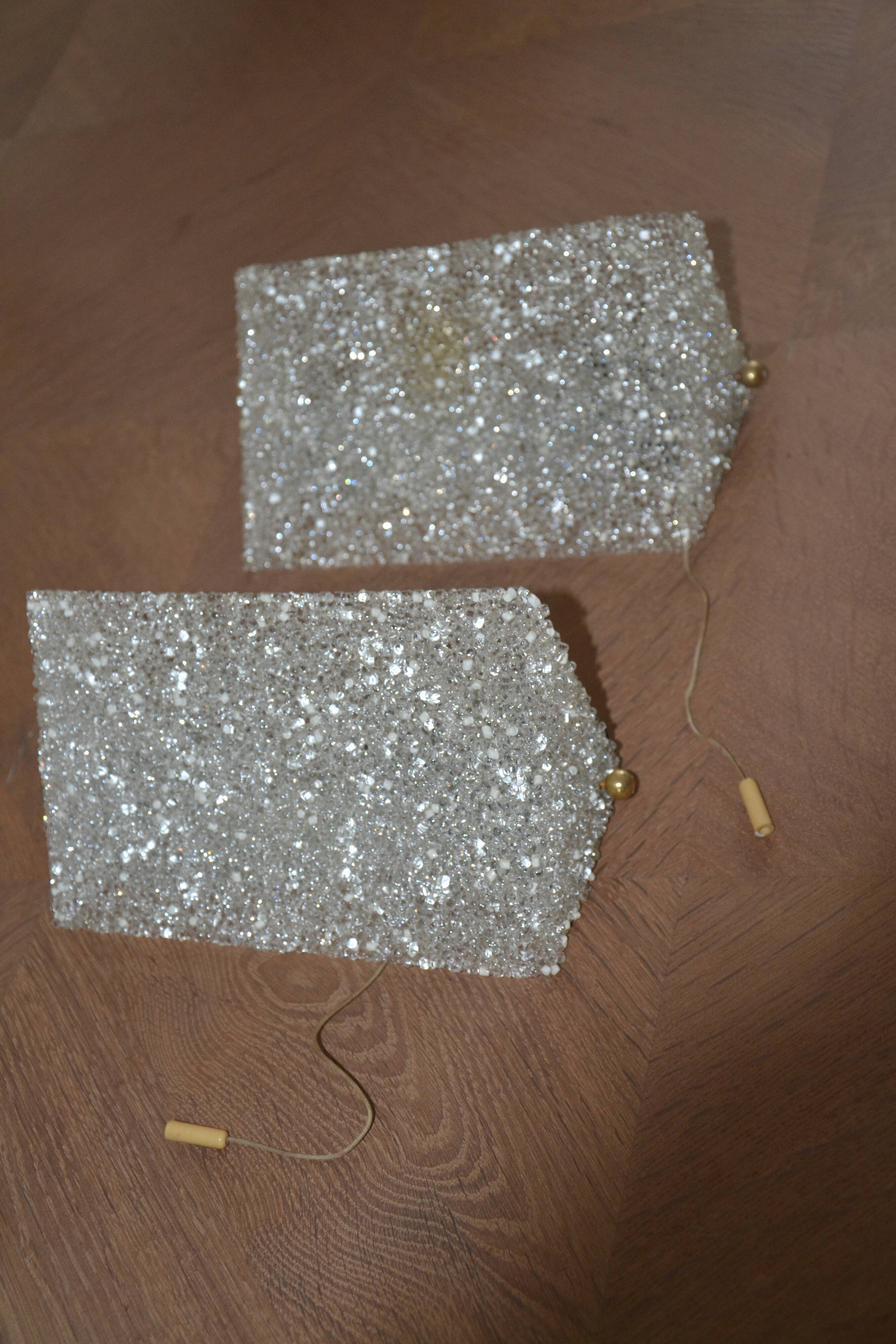 2 wall sconces in perspex, 1950s-60s