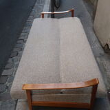 Scandinavian daybed of the 60s wood and fabric