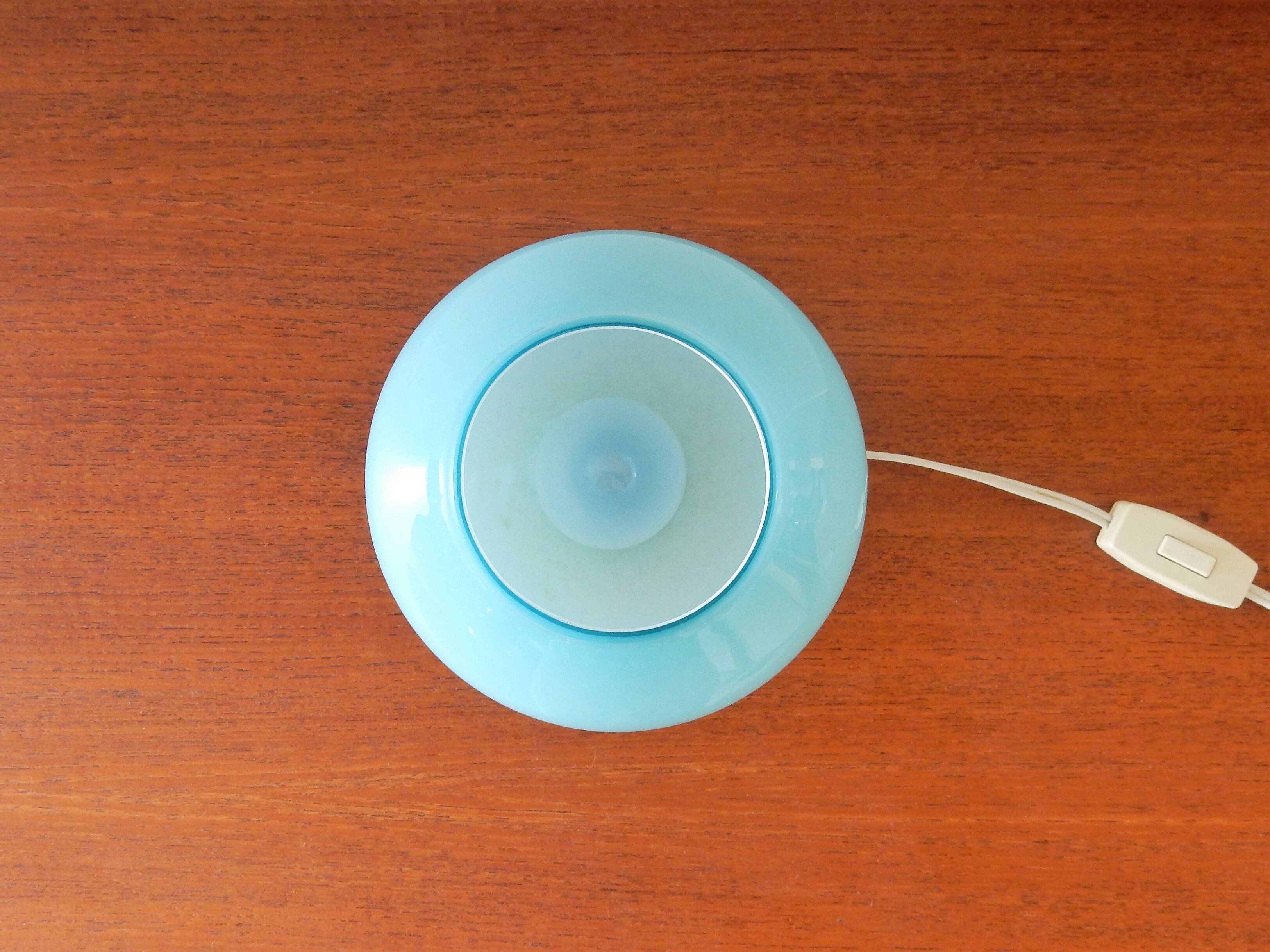 Blue ‘Fungo’ Murano glass table lamp by Massimo Vignelli for Venini, Italy 1950's