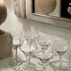 6 antique crystal glasses