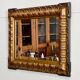 Miroir rectangulaire en bois et stuc teintés or – 1920
