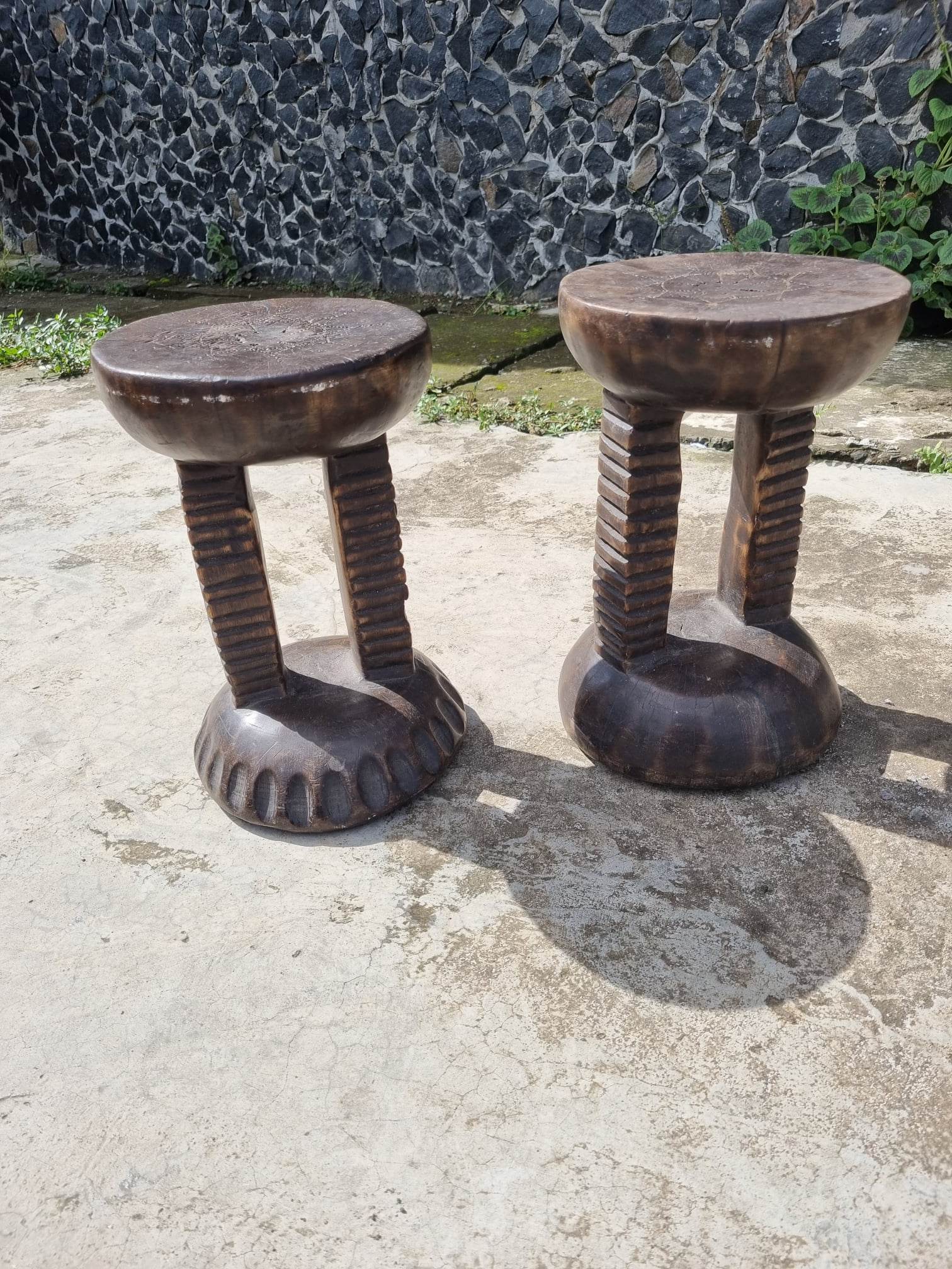 Bamileke african low stools