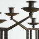 Art Deco pair of candle holders in wrought iron and stone
