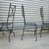Set of 4 solid wrought iron chairs