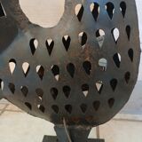 Wrought iron table lamp/rooster