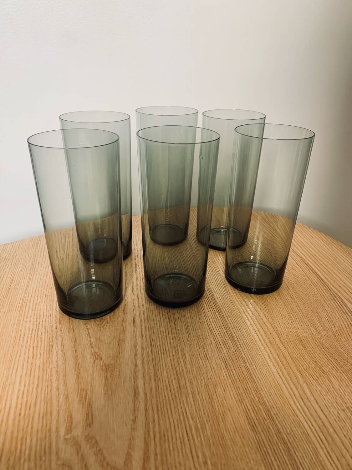 Set of 6 smoked water glasses