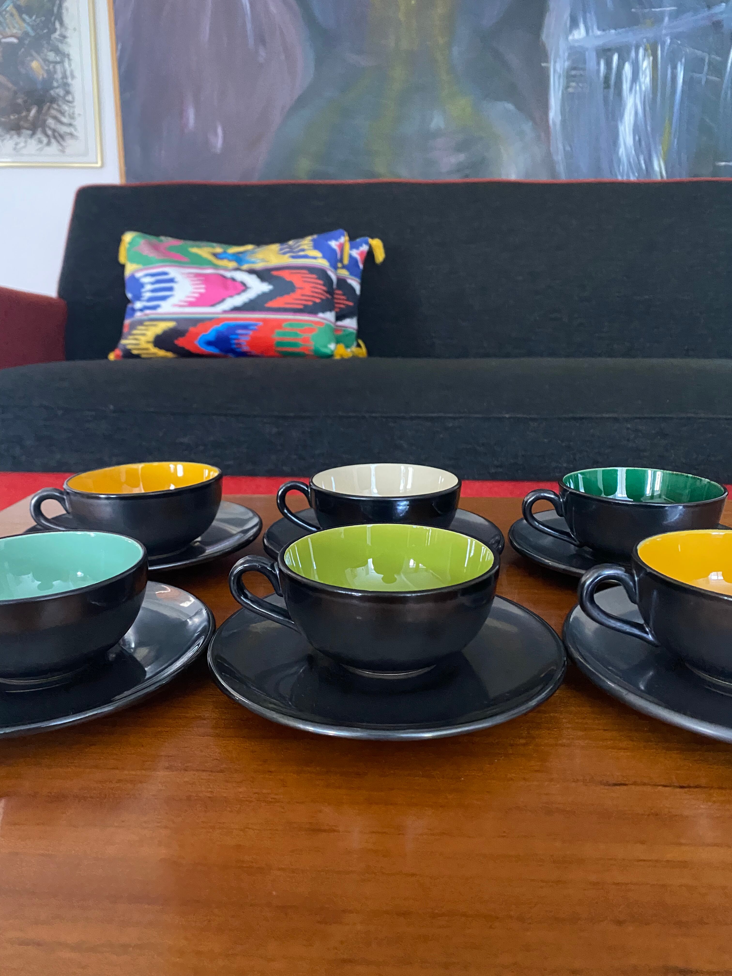 Service 6 tasses saint clément vintage années 50