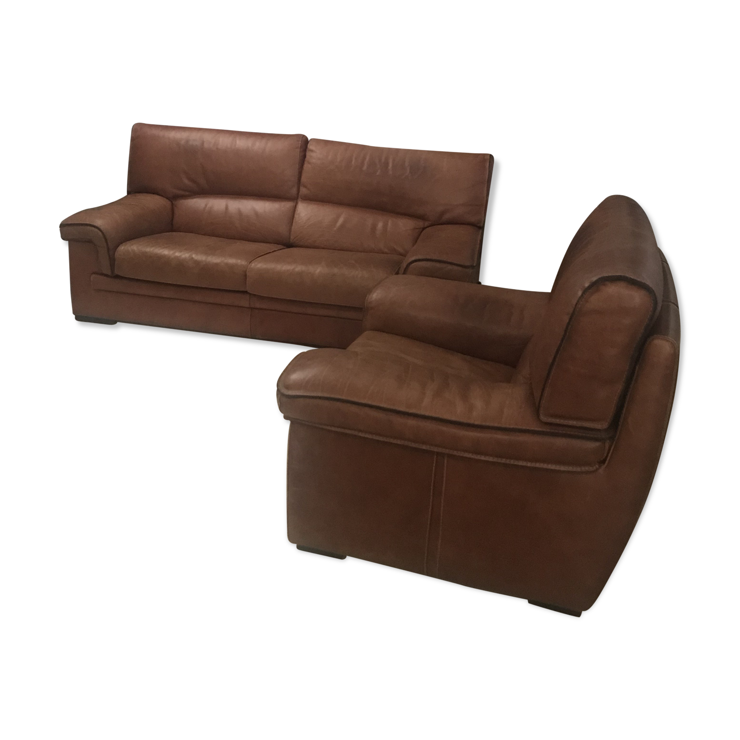 Roche & Bobois leather lounge set