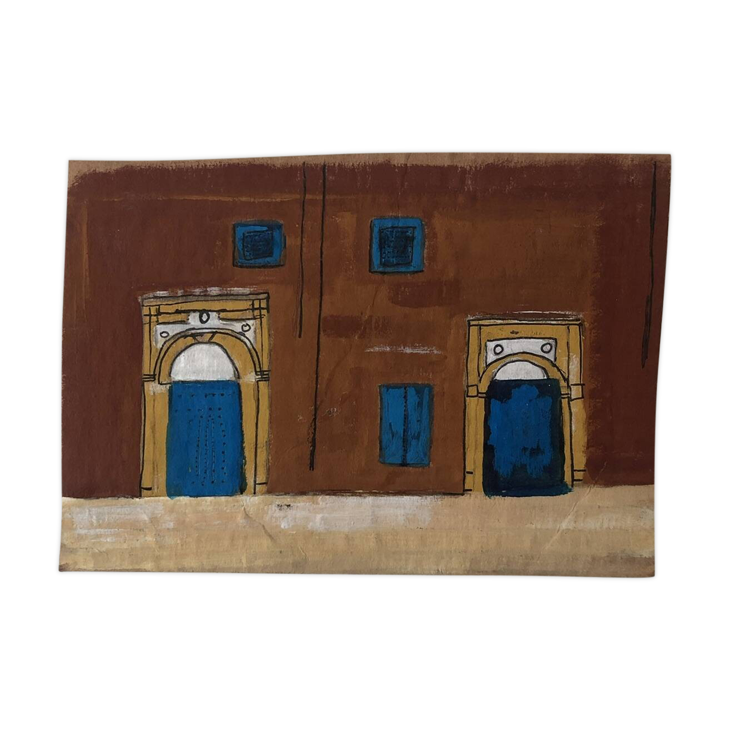 Gouache Blue Doors