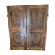 Pair of doors in walnut and walnut burl, 19th century.