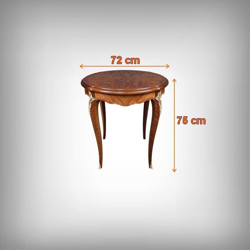 Rosewood marquetry coffee table, Louis XV style – Mid 20th century