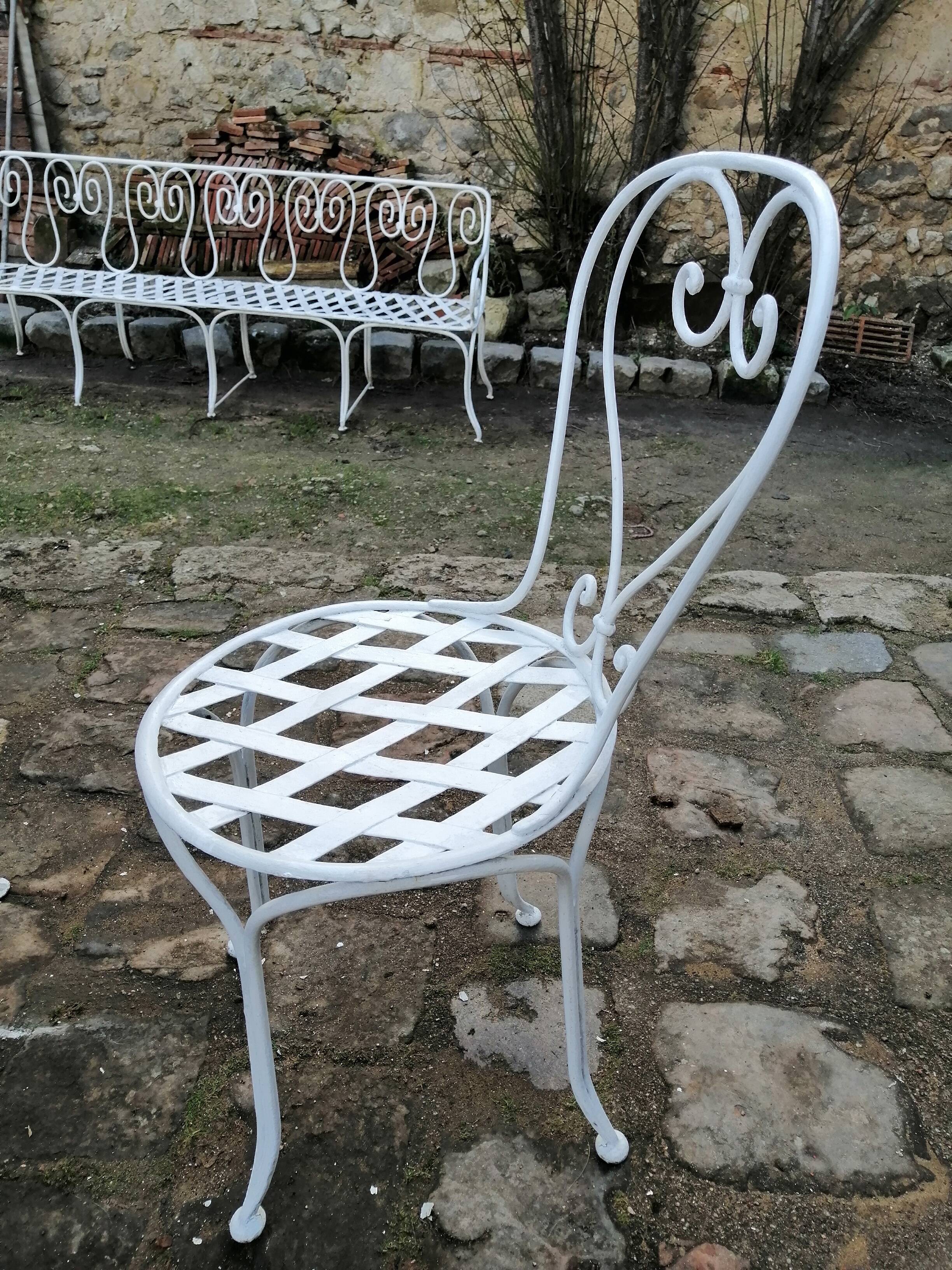 Antique wrought iron garden furniture