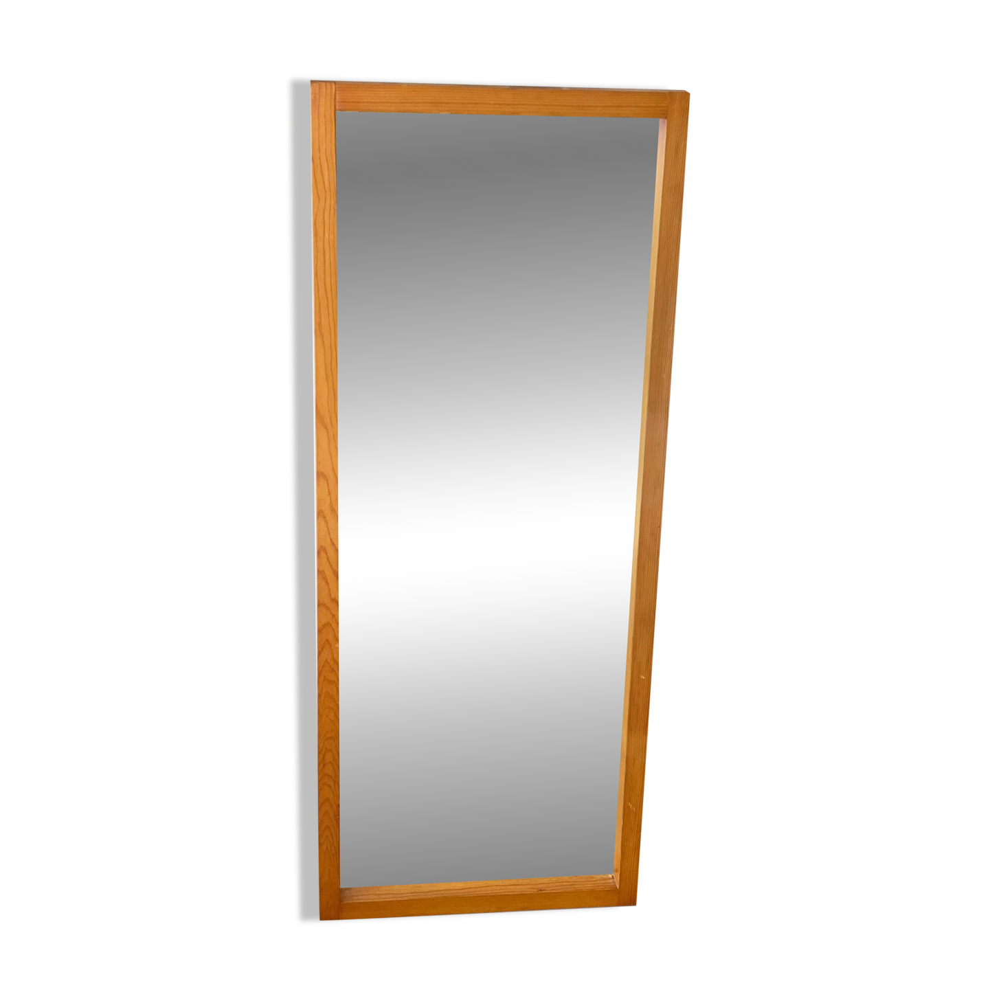 Modernist mirror in solid elm from the 1950s.