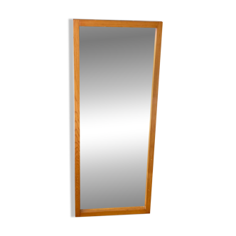 Modernist mirror in solid elm from the 1950s.